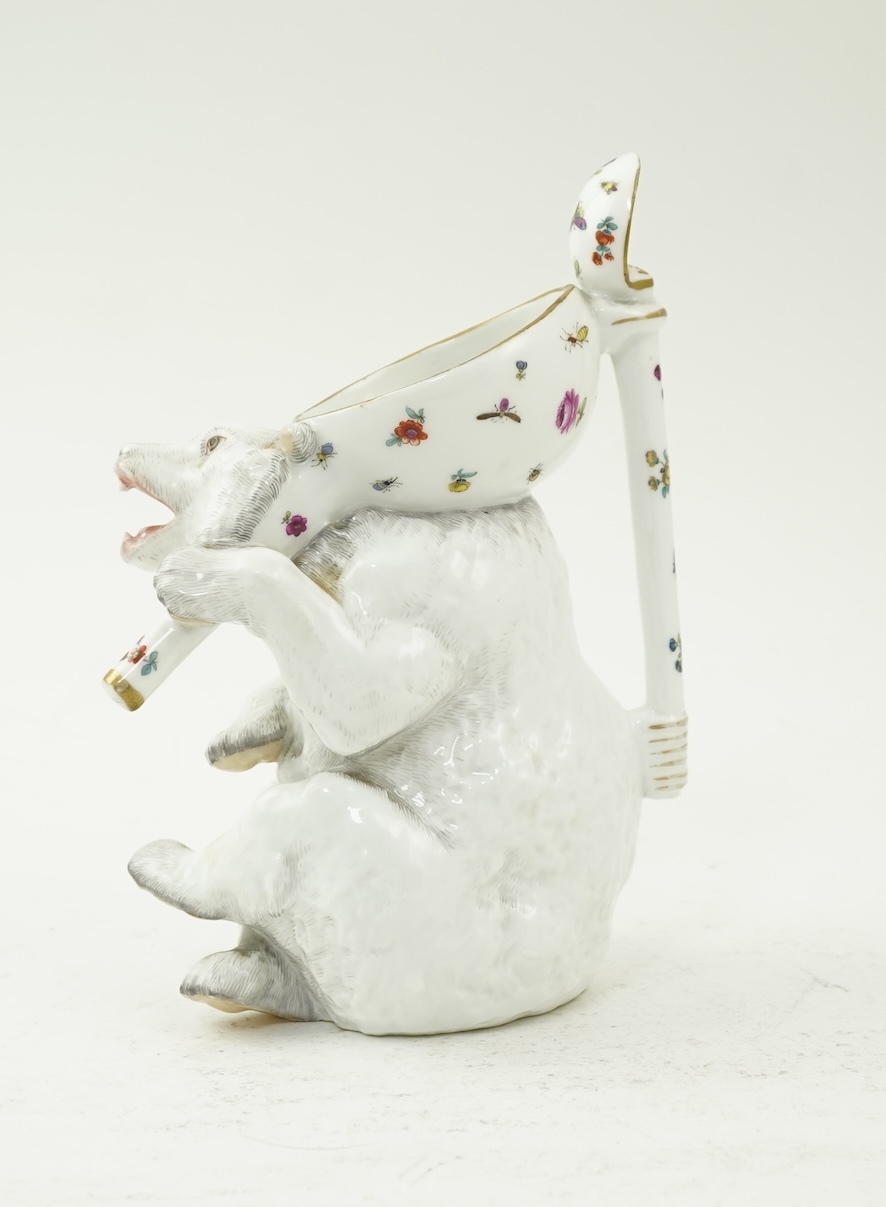 A Dresden porcelain ‘bear’ jug, late 19th century